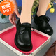森用真軟皮小皮鞋女2025新款女鞋軟底軟面軟休閑百搭厚底樂(lè )福鞋單鞋 黑色（春秋款） （厚底4厘米） 39 偏小拍大一碼