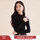 香影【抗起球科技針織衫】2025新款木耳邊半高領(lǐng)針織打底衫女秋冬 黑色 木耳邊領(lǐng) N844008 M