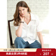 獨束大碼女裝通勤OL風(fēng)襯衫2025夏裝新款微胖MM簡(jiǎn)約休閑顯瘦上衣女 云朵白 M （尺碼：1）