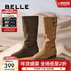 百麗（Belle）復古簡(jiǎn)約西部堆堆靴女冬季新款商場(chǎng)款內增高高筒靴E5Y1DDG5 灰色 37