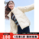 百圖betu女裝秋季新款羽絨服立領(lǐng)輕薄羽絨服夾克式短外套2409T07 杏色 L