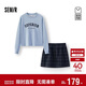 森馬（Semir）商場(chǎng)同款|套裝女冬抓絨衛衣仿呢格子短裙2025兩件套101725117010