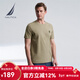 諾帝卡（NAUTICA）男裝夏季新款時(shí)尚經(jīng)典棉滌涼感休閑短袖T恤男TE4253 3MP灰綠 XL