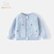 班喜迪女童毛衣春裝2026新款寶寶針織開(kāi)衫兒童洋氣時(shí)髦外套春秋季小童裝 藍色 90