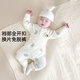 嬰兒分體套裝春季小月齡寶寶a類(lèi)純棉66碼衣服新生秋衣秋褲兩件套 【高腰護肚】套裝小熊 66cm ：2-6個(gè)月寶寶