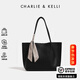 CHARLIE&KELLI CK品牌包包女款2026新款托特包大容量子母包單肩包生日禮物女 黑色【情人節禮物送女友老婆實(shí)用】