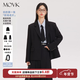 MOVK黑色西裝外套春秋女士小個(gè)子大學(xué)生職業(yè)面試正裝高級休閑西服套裝 黑色(四?？畚餮b+直筒西褲) 【職業(yè)正裝面試】 S  (91-105斤)
