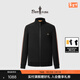 比音勒芬【觸感功能】春秋季男士休閑運動(dòng)風(fēng)外套經(jīng)典親膚柔軟針織夾克 07黑 XL