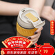 樂(lè )扣樂(lè )扣（LOCK&LOCK）咖啡杯耐熱玻璃水杯子男女學(xué)生便攜式雙飲吸管杯隨手杯500ML黃色