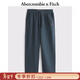 Abercrombie & Fitch小麋鹿圖案美式保暖抓絨直筒衛褲長(cháng)褲25秋冬新款男裝134-5142 海軍藍 S (175/76A) 偏大偏長(cháng)，建議小一碼