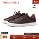 THOM WILLS小白鞋男冬季軟底休閑板鞋增高平底鞋一腳蹬男士皮鞋 咖色G873 40 /7碼