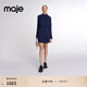 Maje秋冬女裝法式時(shí)尚氣質(zhì)經(jīng)典半高領(lǐng)收腰短款針織連衣裙兩件套 深藍色 L (40)