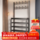 木雙福門(mén)口多層鐵藝鞋架衣帽架一體多功能家用鞋架子大容量鞋子架鞋帽架
