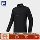 FILA 斐樂(lè )官方男子針織長(cháng)袖上衣2026春健身運動(dòng)半拉鏈基礎長(cháng)T
