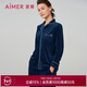 愛(ài)慕內衣秋冬睡衣女海島絨抗靜電長(cháng)袖家居服套裝AM469201藍色165