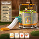 JHSYWY兒童蹦蹦床室內1-6歲跳跳床室內帶滑梯小孩彈跳床帶護網(wǎng)蹭蹭床 1.2米 【萌象滑梯】調節單杠/橙綠 森林主題