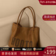 viney新款包包女包大容量帆布托特包單肩包生日新年禮物送女友老婆 【深卡其】新年送女生高檔實(shí)用學(xué)生手提包 時(shí)尚百搭品牌通勤購物袋