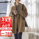 QIYUN 雙面羊毛大衣女短款秋冬新款韓版小個(gè)子寬松西裝流行呢外套 駝色 M 【111-130斤】