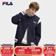 斐樂(lè )（FILA） 斐樂(lè )官方男士針織長(cháng)袖外套新款時(shí)尚寬松休閑棒球服 秘鏡藍-DB XL