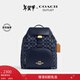 蔻馳（COACH）【專(zhuān)享直降】奧萊女士女包經(jīng)典標志丹寧布PACE大號雙肩包背包通勤 IM/丹寧藍色/天然色