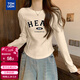 唐獅（TonLion）2025秋冬女圓領(lǐng)前胸字母打底衫