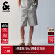 杰克·瓊斯（JACK&JONES）夏季男裝牛仔短褲舒適個(gè)性百搭時(shí)尚簡(jiǎn)約風(fēng)高街純棉質(zhì)感褲子 G01石灰花灰 M (175)