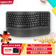 羅技（Logitech）WAVE KEYS 人體工學(xué)鍵盤(pán) 無(wú)線(xiàn)藍牙鍵盤(pán) 配備軟墊掌托 - 石墨黑（商用版）
