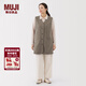 MUJI女式 抓絨 長(cháng)背心 馬甲馬夾女款25年冬季女裝外套 BB2T7C5A 深咖啡色 M (160/84A)