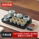 京東京造 茶具整套 功夫茶具套裝帶茶盤(pán)茶壺茶杯 天青汝窯西施壺 16件