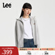 Lee25秋冬新品舒適版高領(lǐng)拉鏈雙色混色效果女長(cháng)袖毛衣開(kāi)衫休閑潮 灰色 M