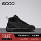 愛(ài)步（ECCO）高幫鞋女 黑色板鞋休閑鞋防水運動(dòng)鞋 街頭209723 HL 黑色20972351052 37
