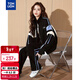 唐獅（TonLion）2025秋女長(cháng)袖拼接運動(dòng)針織立領(lǐng)休閑套裝