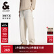 杰克·瓊斯（JACK&JONES）百搭潮流工裝貼布雙側插袋廓形褲子時(shí)尚舒適牛仔褲男裝 225132058 A06清新白 常規 30 170 W30/L30