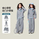 媛媛公主兒童套裝26春秋女童半拉鏈假兩件衛衣闊腿衛褲兩件套百搭休閑服