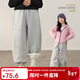 LUSON陳大豬童裝 女童加絨褲子秋冬女大童休閑褲兒童運動(dòng)褲加厚