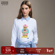 Teenie Weenie小熊女裝衛衣26年春季新款彩色毛織大熊刺繡圓領(lǐng)上衣 象牙白 M