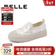 百麗（Belle）亮片帆布鞋女商場(chǎng)同款厚底增高休閑鞋B3R1DBM4 淺金色 37 (235mm)