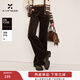 香影咖色燈芯絨闊腿褲女2025冬裝新款美拉德復古高腰休閑直筒褲子 咖色 M 160/64A/95-110斤