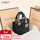 viney牛皮包包女包小眾斜挎戴妃包輕奢手提包生日情人節禮物送女朋友