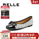 百麗（Belle）小香風(fēng)平底單鞋女商場(chǎng)同款蝴蝶結通勤單鞋B5L1DCQ4 淺灰 37 (235mm)