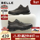 百麗厚底增高健步鞋男25秋新抓紋牛皮戶(hù)外休閑運動(dòng)鞋A2215CM5 黑色 42 (260mm)