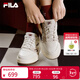 FILA 斐樂(lè )官方女鞋CAMPUS 1S板鞋2026春季新款方塊鞋1S時(shí)尚休閑鞋 奶油白色-CC 37.5