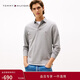 Tommy Hilfiger秋冬男裝商務(wù)休閑通勤風(fēng)純色小繡標修身翻領(lǐng)長(cháng)袖T恤POLO衫