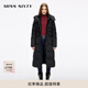 MISS SIXTY2025冬季新款羽絨大衣女可拆帽子配腰帶拼接90鵝絨 黑色 S