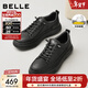 百麗（Belle）男鞋時(shí)尚小黑白板鞋男士25新款冬商場(chǎng)款套腳休閑鞋D3MA6DM5 黑色 40 (250mm)