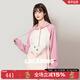 LALABOBO【陳曌旭同款】衛衣T恤25年冬新潮原創(chuàng  )好看印花百搭休閑秋裝外套 粉色 M