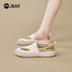 快樂(lè )瑪麗（J&M）樂(lè )福鞋女休閑百搭懶人一腳蹬舒適通勤厚底帆布鞋 杏色   38   