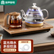 容聲全自動(dòng)上水壺保溫一體機桌泡茶電熱燒水壺304不銹鋼電茶壺盤(pán)茶幾茶臺煮茶器抽水燒水器茶具套裝 0.8L 金色藍光泡茶款