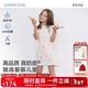 愛(ài)慕兒童（AIMER KIDS）夏季新品輕薄舒適3A抗菌女童短袖睡裙兒童睡衣可愛(ài)柔軟高彈奶皮衣 彩虹點(diǎn)點(diǎn)AK144F241 130