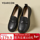 意爾康女鞋樂(lè )福鞋軟底秋季媽媽鞋平底單鞋護士鞋 26459W 黑色 39